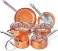 10 Piece Nonstick Ceramic Cookware Set with Stainless Steel Handles A812666