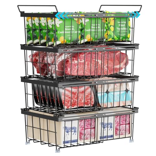 Black 2 Pack Expandable Freezer Organizer Bins T127082