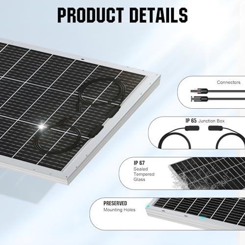195 Watt 12 Volt Monocrystalline Double-Sided Solar Panel T5677