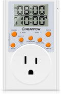 Programmable Digital Timer Switch with 3-Prong Outlet, 15A/1800W V7646