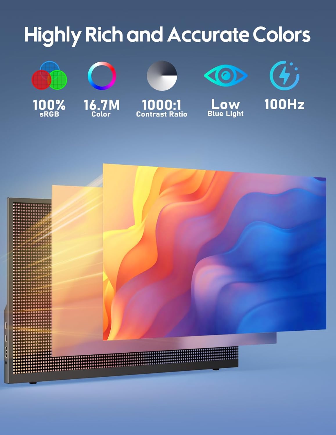18.5 inch 100Hz Portable Monitor 1080P FHD IPS HDR Gaming Display T7226