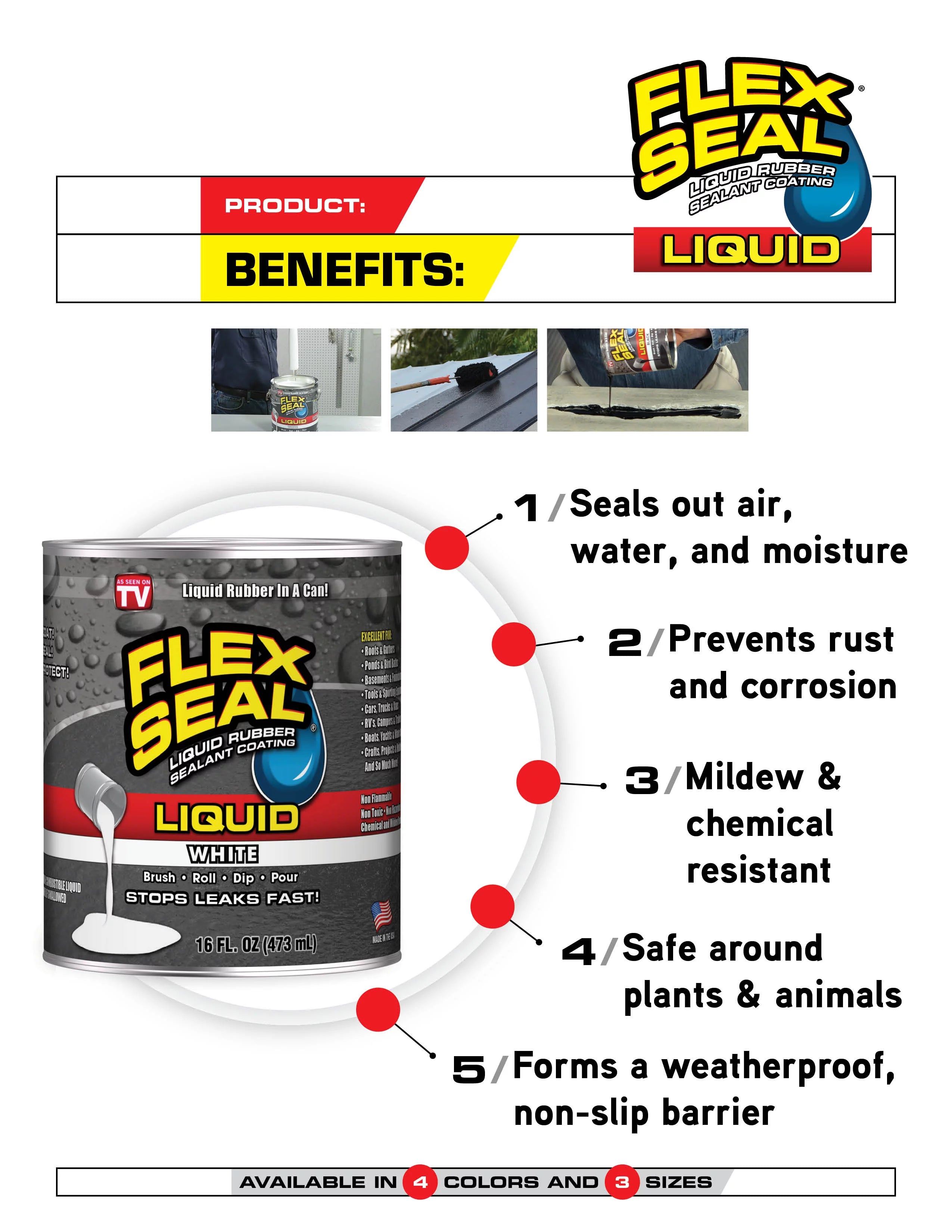 White 32 oz Liquid Rubber Sealant Coating U404
