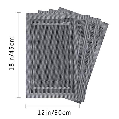 Set of 4 Grey Woven Vinyl Placemats C251992