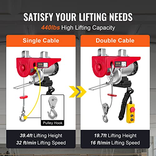 440LBS 110V Electric Hoist with Remote Control T513