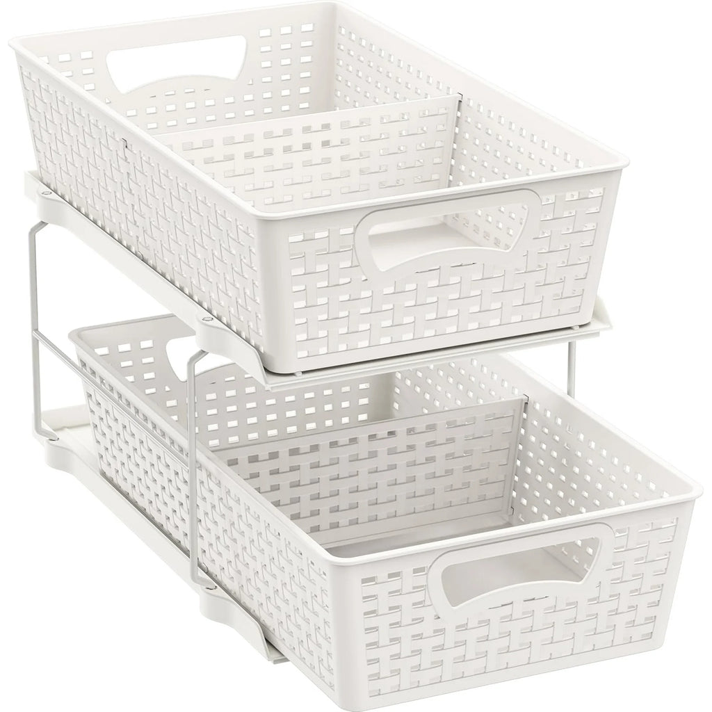2 Tier Pull-Out Sliding Drawer Under-Sink Storage Organizer Tray S138