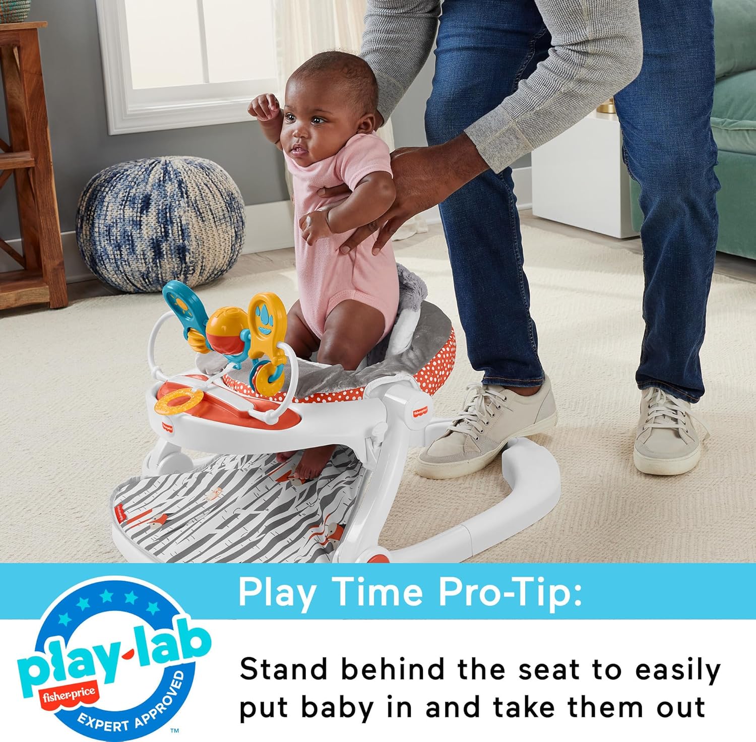 Portable Baby Floor Seat with Snack Tray and Toy Bar L152