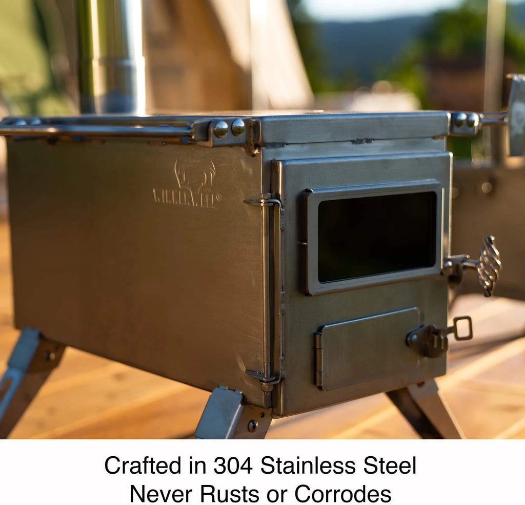 800 Cubic Inch Tent Stove with Chimney Pipe O2091
