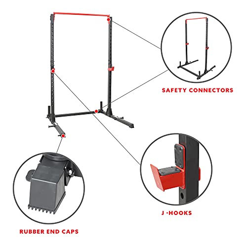 High Weight Capacity Power Cage and Squat Rack with J-Hooks, Adjustable Pull Up Bar K42031