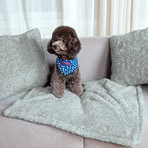 Gray 24x29 Inch Fluffy Fleece Dog Blanket T56372