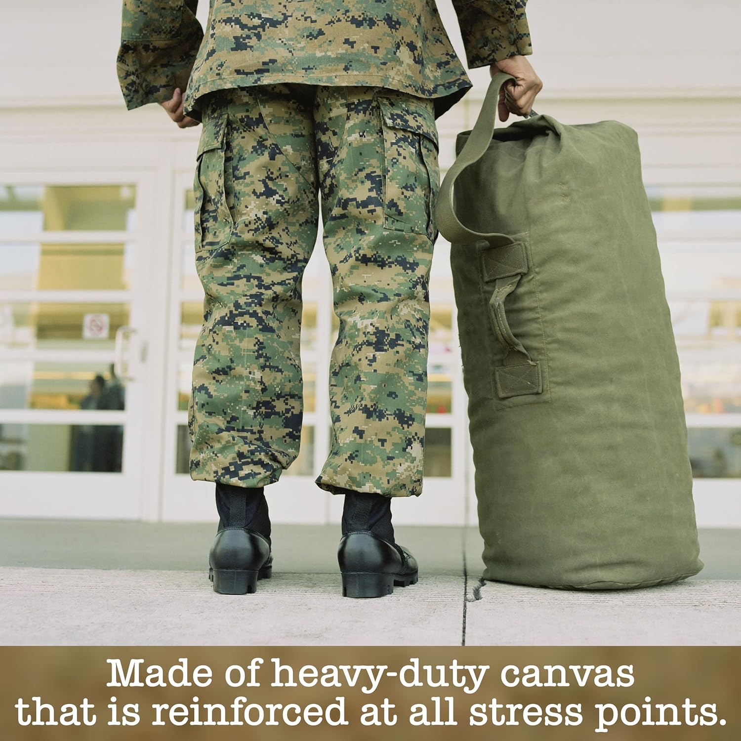 Military Green Canvas Duffel Bag I88503