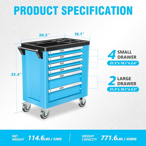 Green 7-Drawer Rolling Tool Cabinet Chest J38249