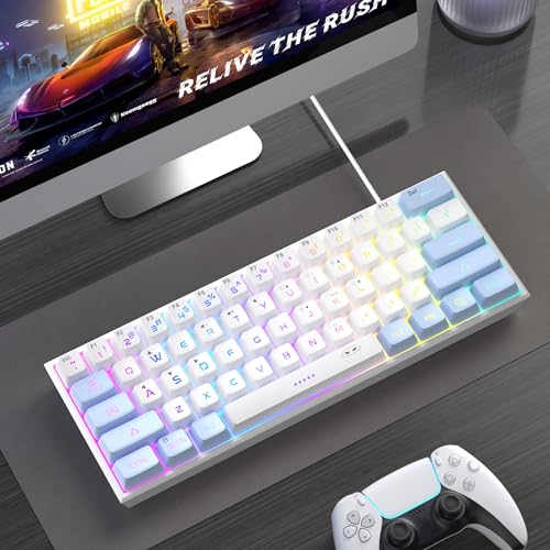 Mini 60% RGB Backlit 61 Key Ultra-Compact Mechanical Feeling Keyboard (Black) A73668