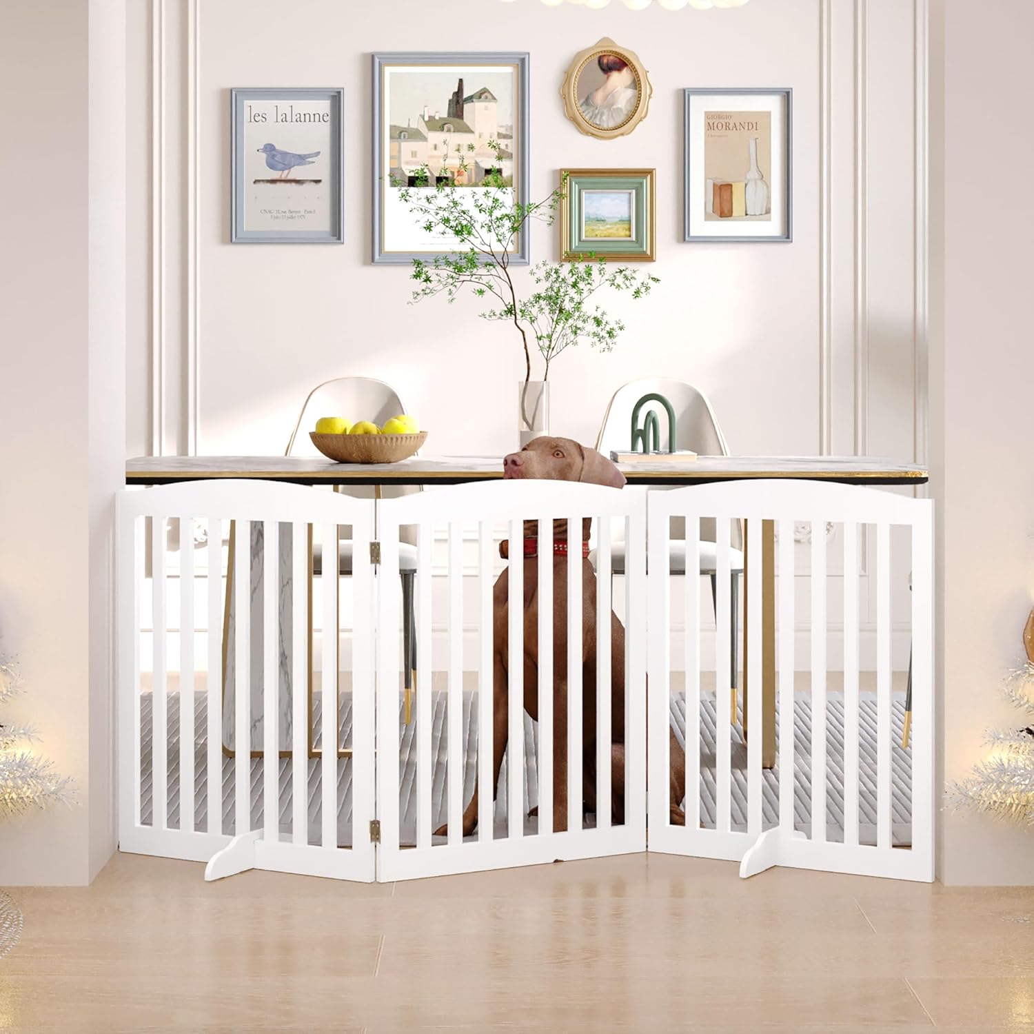 White 72" Tall 30" Wooden Pet Gate P211
