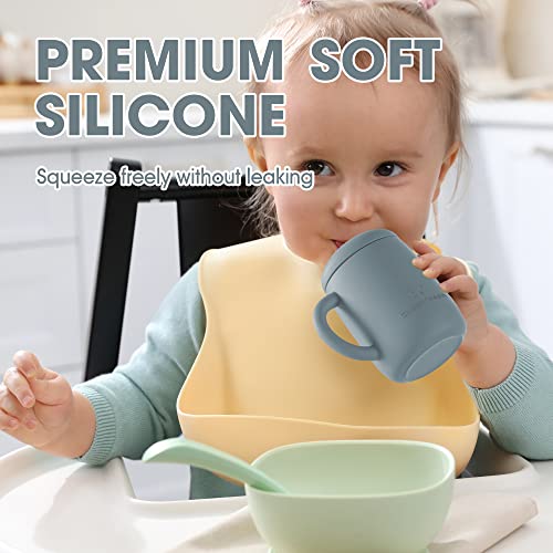 Sippy Cups 7OZ, Silicone Straw Cup B251317