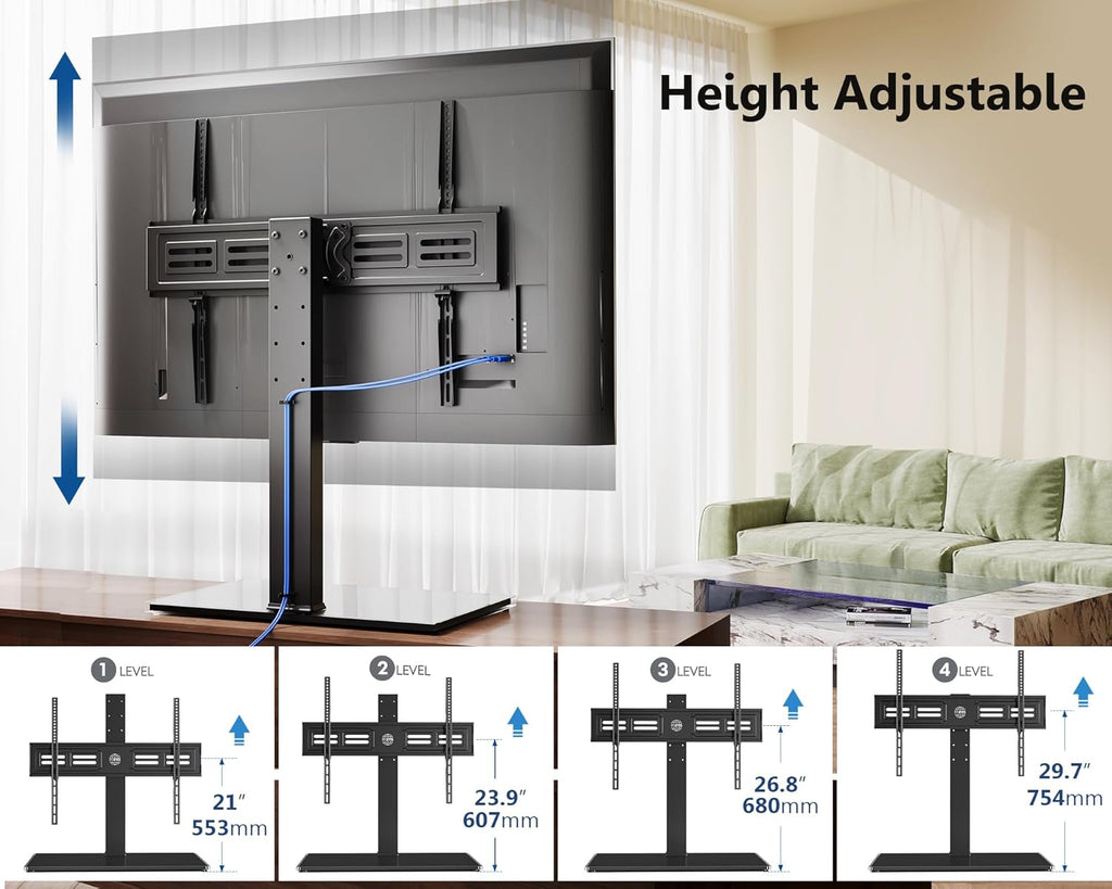 Table Top TV Stand for 50-85 inch TVs and Rolling TV Stand for 32-75 Inch TVs Z360