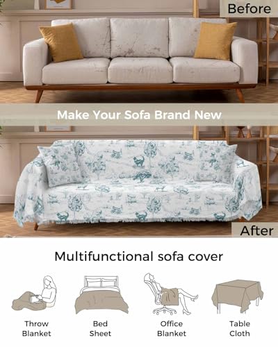 L 71"x118" Brown Sofa Couch Slipcover R368122