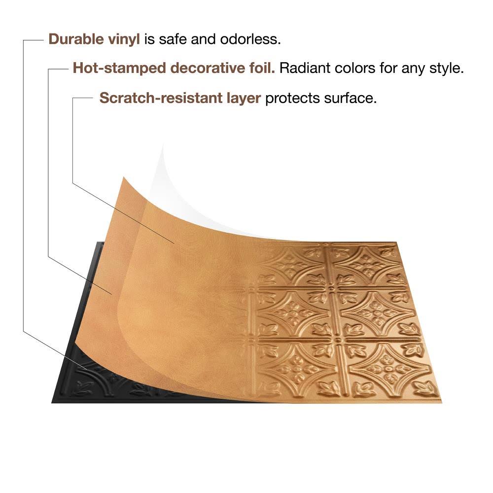 18in x 24in Rib Cracked Copper Backsplash Panel (5 Pack) P80899