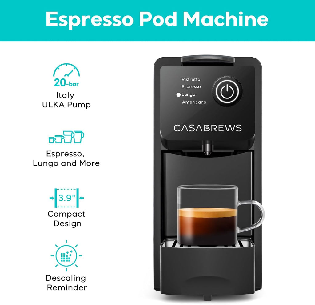 20 Bar Compact Capsule Coffee Machine with 21 oz Removable Water Tank Y342993