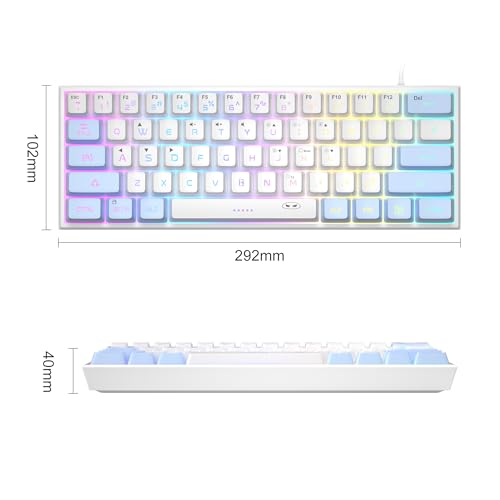 Mini 60% RGB Backlit 61 Key Ultra-Compact Mechanical Feeling Keyboard (Black) A73668
