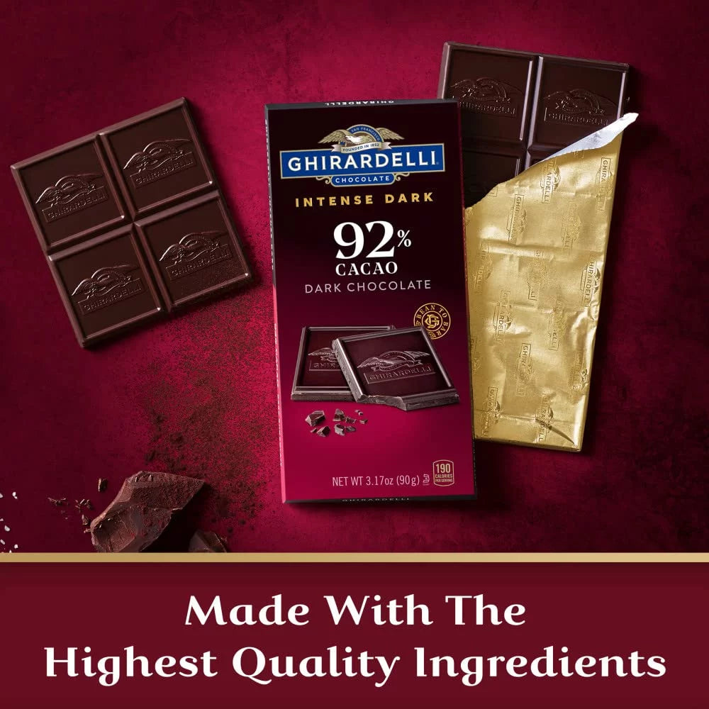 92% Cacao Dark Chocolate Bar, 3.17 Oz (Pack Of 12) Y1051