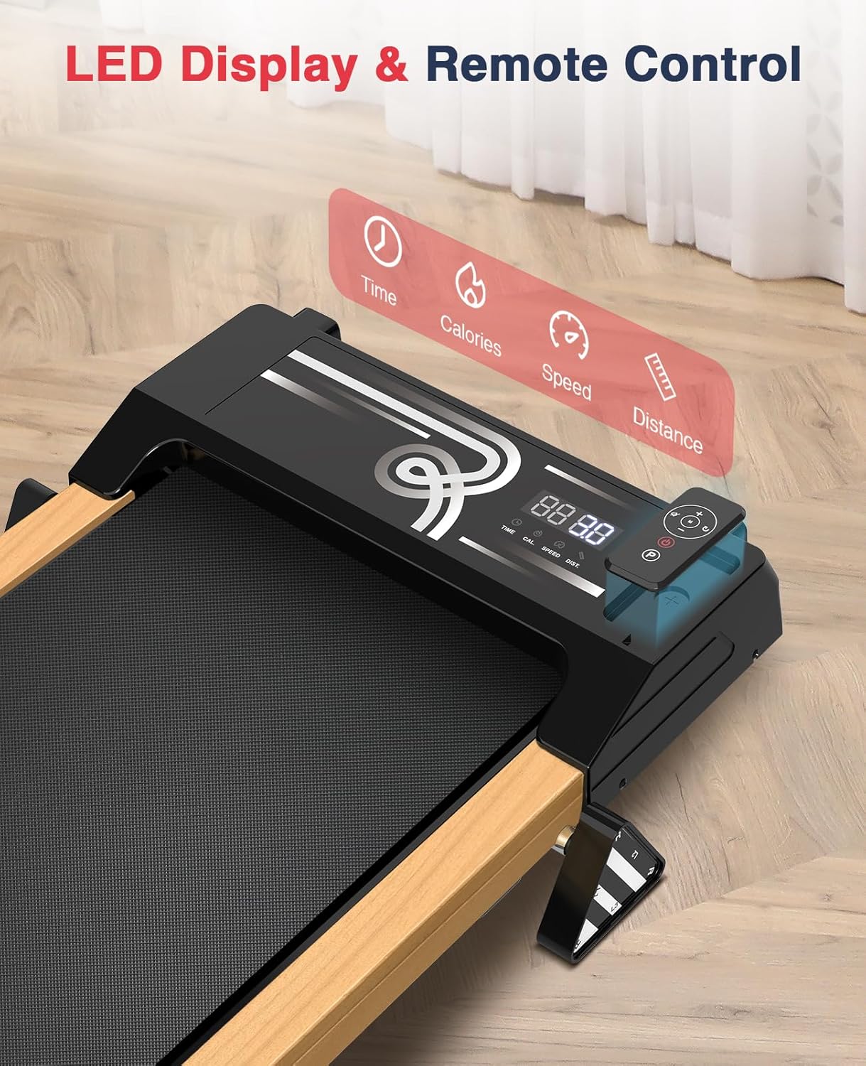 Wood Walking Pad with Incline Under Desk Treadmill V68438