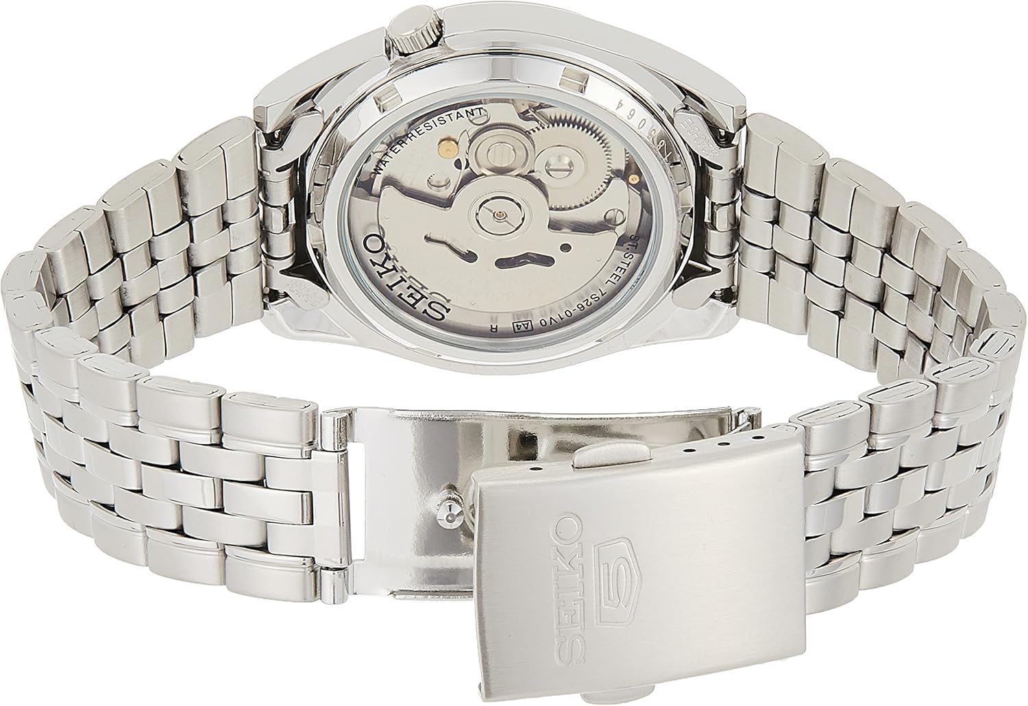 Automatic Watch with Black Dial, Day/Date Calendar, Luminous Hands, Stainless Steel Case & Bracelet T9753