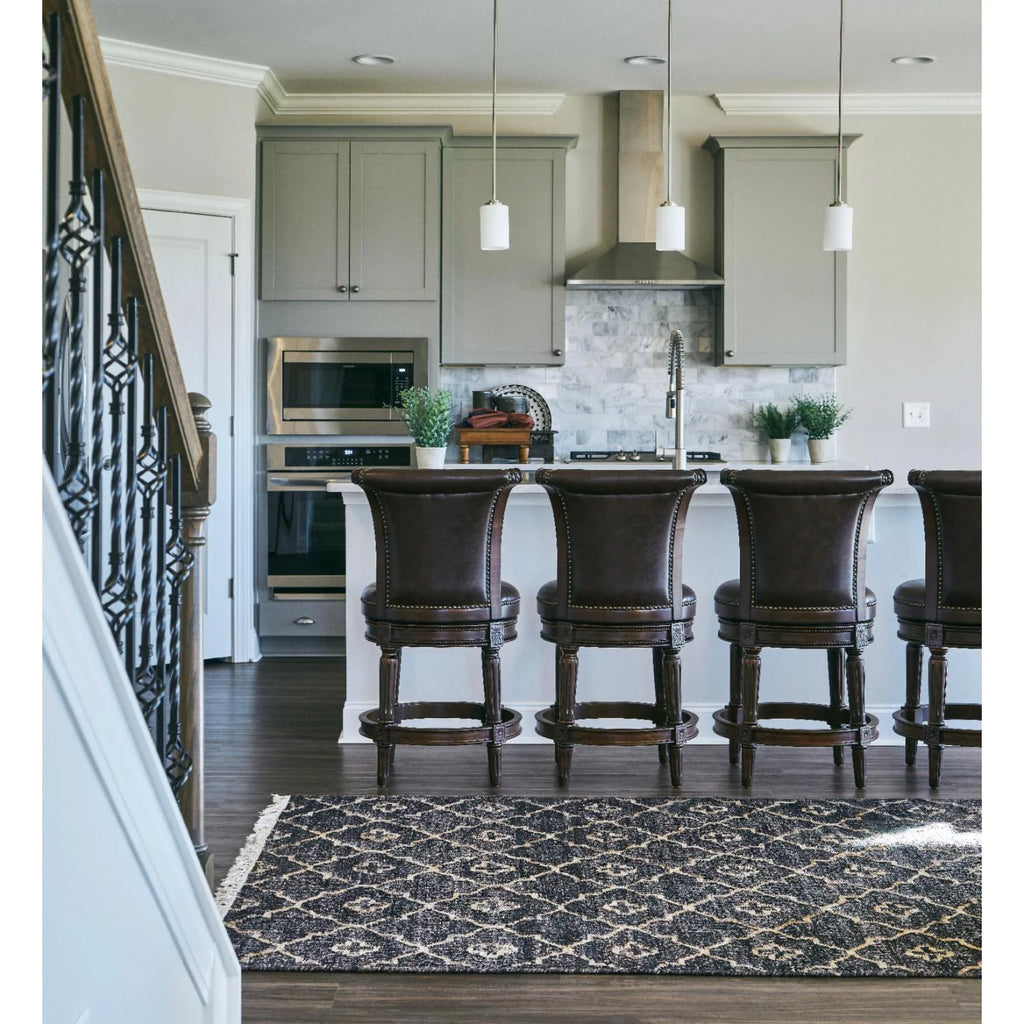 Walnut Wood Counter Height Swivel Barstool C2415