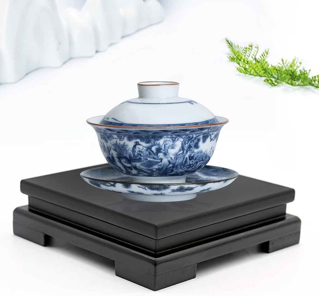 Square Wood Display Stand 6.7" W x 6.7" D x 1.7" H (Black) S656