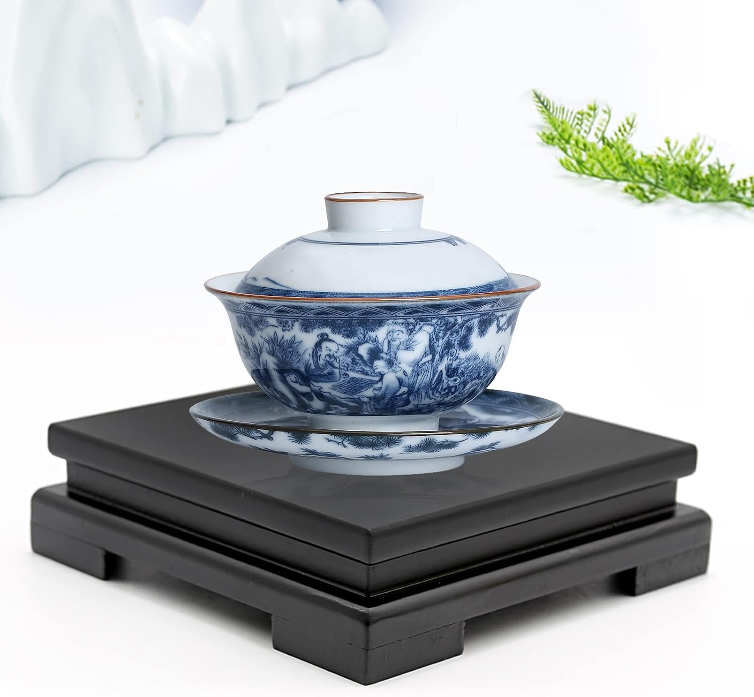 Square Wood Display Stand 6.7" W x 6.7" D x 1.7" H (Black) S656