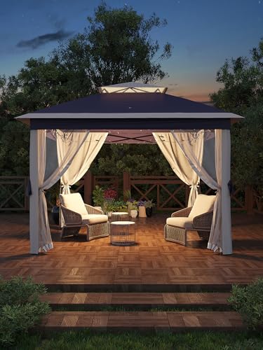 Khaki Pop Up Gazebo Tent with Mosquito Netting F607749