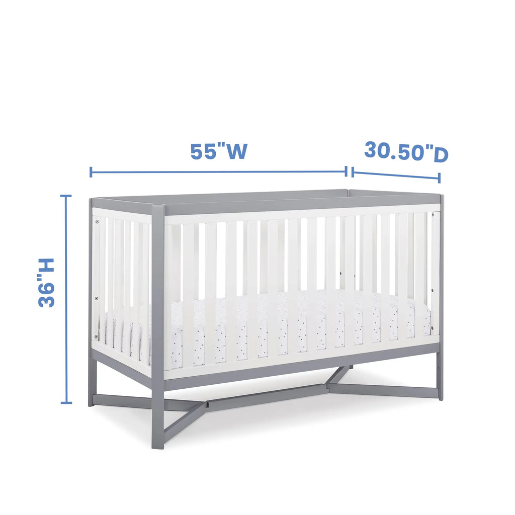White/Gray 4-in-1 Convertible Crib G9851