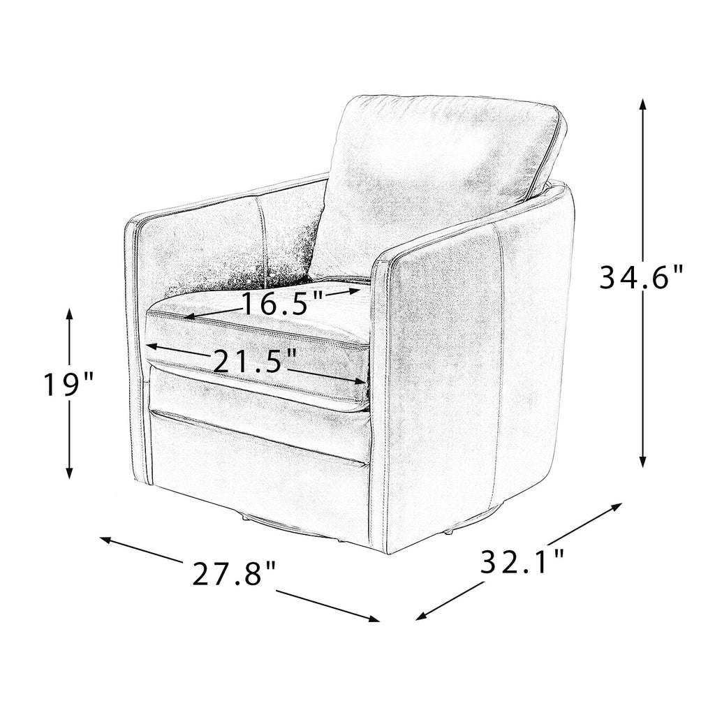 Faux Leather Swivel Accent Chair with Arms D762