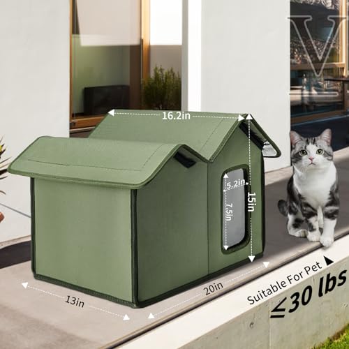Outdoor Cat House Waterproof Insulated Shelter with Removable Washable Cover N155281