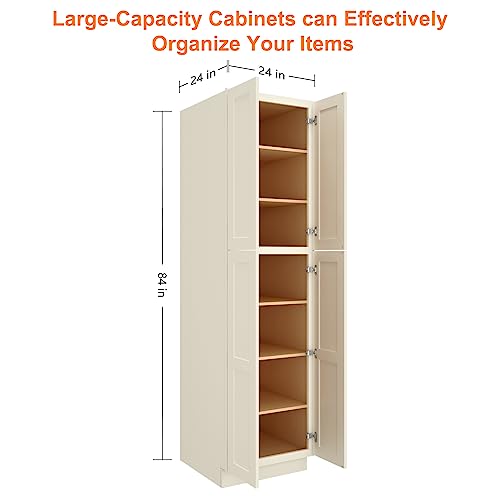 96" Tall Storage Cabinet with 2 Doors and 5 Adjustable Shelves Y46087