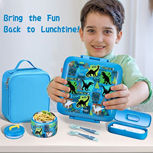 Bento Lunch Box with 8oz Soup Thermo, 5 Compartment, Thermo Food Jar and Lunch Bag W42694