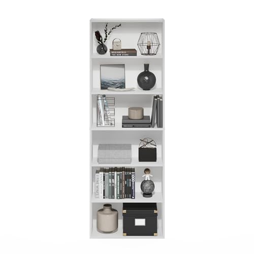 White 6-Tier Open Storage Bookcase N743090