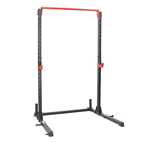 High Weight Capacity Power Cage and Squat Rack with J-Hooks, Adjustable Pull Up Bar K42031
