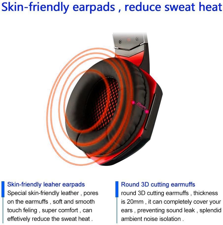 Comfortable 3.5mm Stereo Over-Ear Headphone Headband with LED Lighting R7896