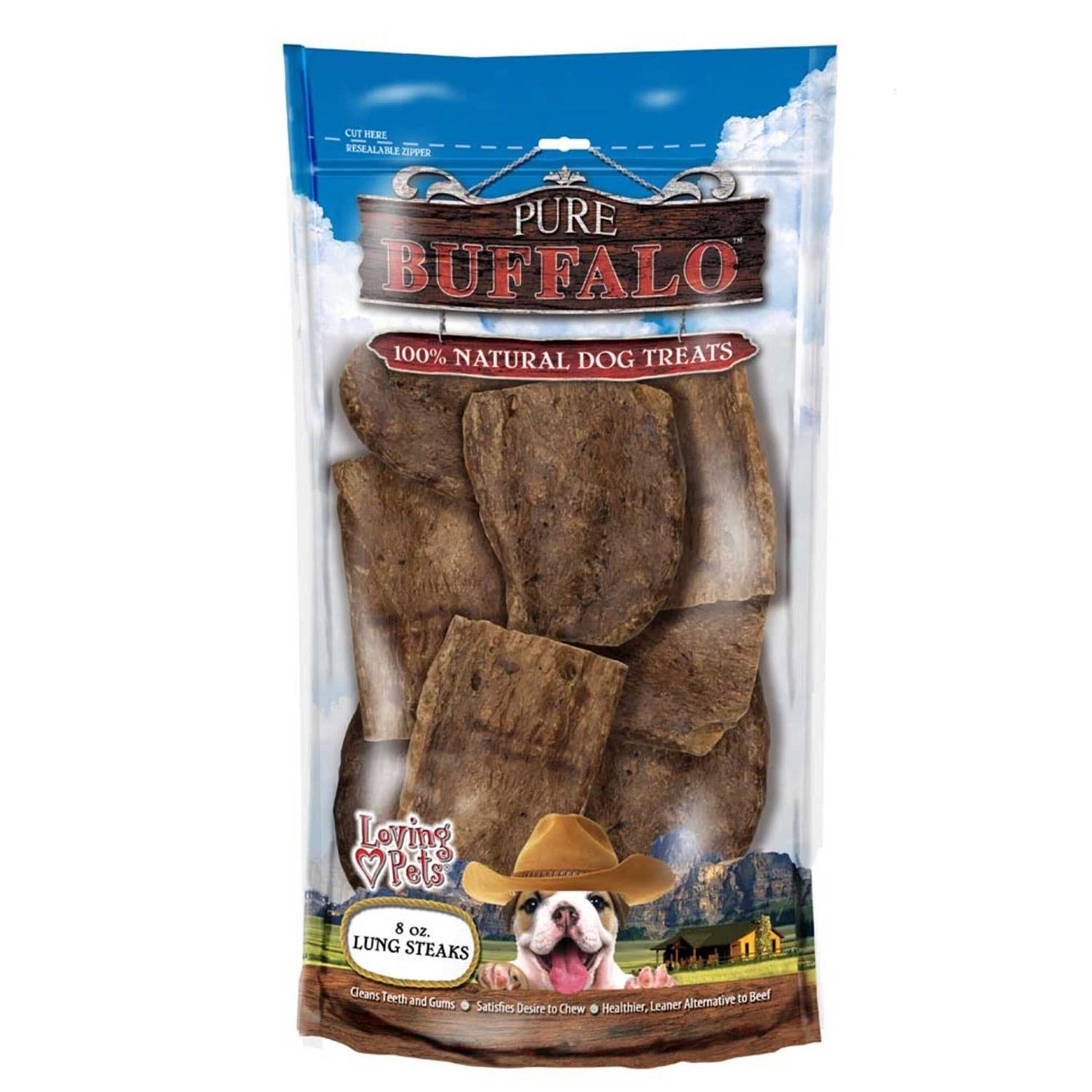 Pure Buffalo Lung Steaks Dog Treat Z741