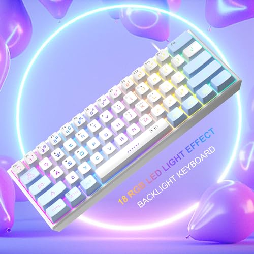 Mini 60% RGB Backlit 61 Key Ultra-Compact Mechanical Feeling Keyboard (Black) A73668