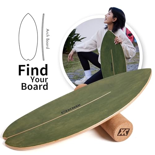 Non Slip Wooden Balance Board with Roller W966910