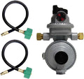 RV Camper LP Propane 2 Stage Automatic Regulator with 2 x 15 QCC Acme Pigtails V619105