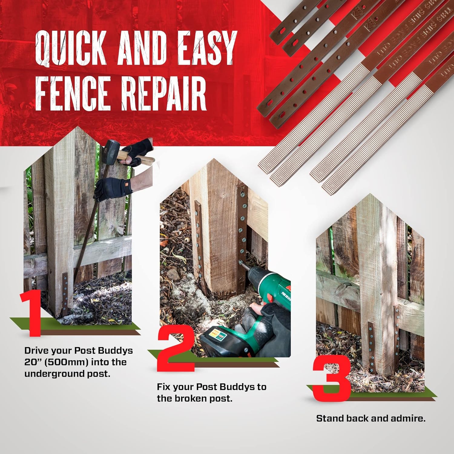 Pack of 4 Wood Post Repair Z28323