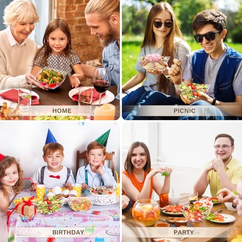 25 Pack 8 oz Clear Plastic Serving Bowls C858