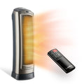 23" 1500W Oscillating Ceramic Space Heater with Timer, Remote, Silver C585097
