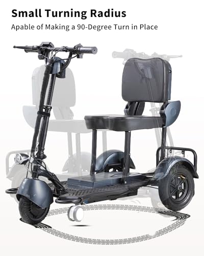 Black 3 Wheel Lightweight Folding Mobility Scooter U909