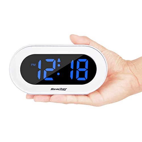 Small LED Digital Alarm Clock with Snooze (White) Q792