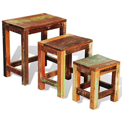 Nesting Table Set of 3 Wood R9658