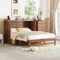 Queen Size Walnut Cabinet Murphy Bed with Drawer W716909