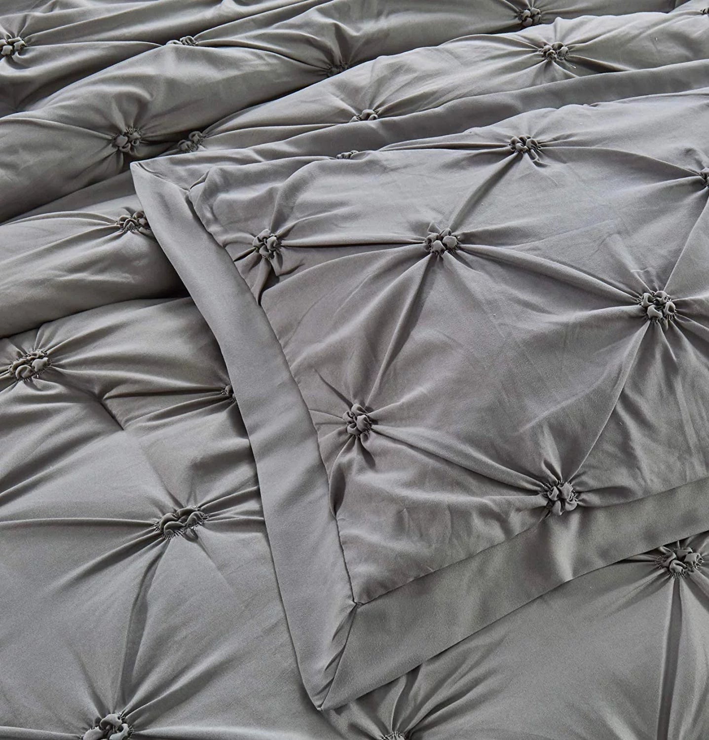 8 Piece Queen Grey Reversible Comforter Set B3957